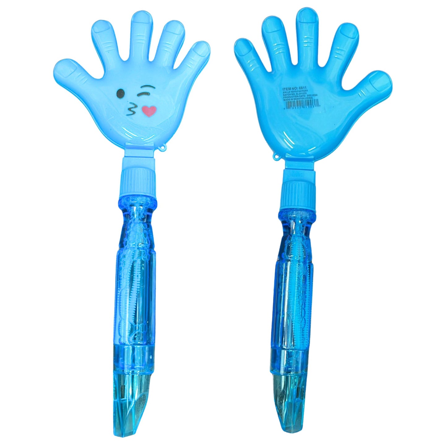 10" Bubble Emoji Hand Stick Wind with Whistle at Bottom