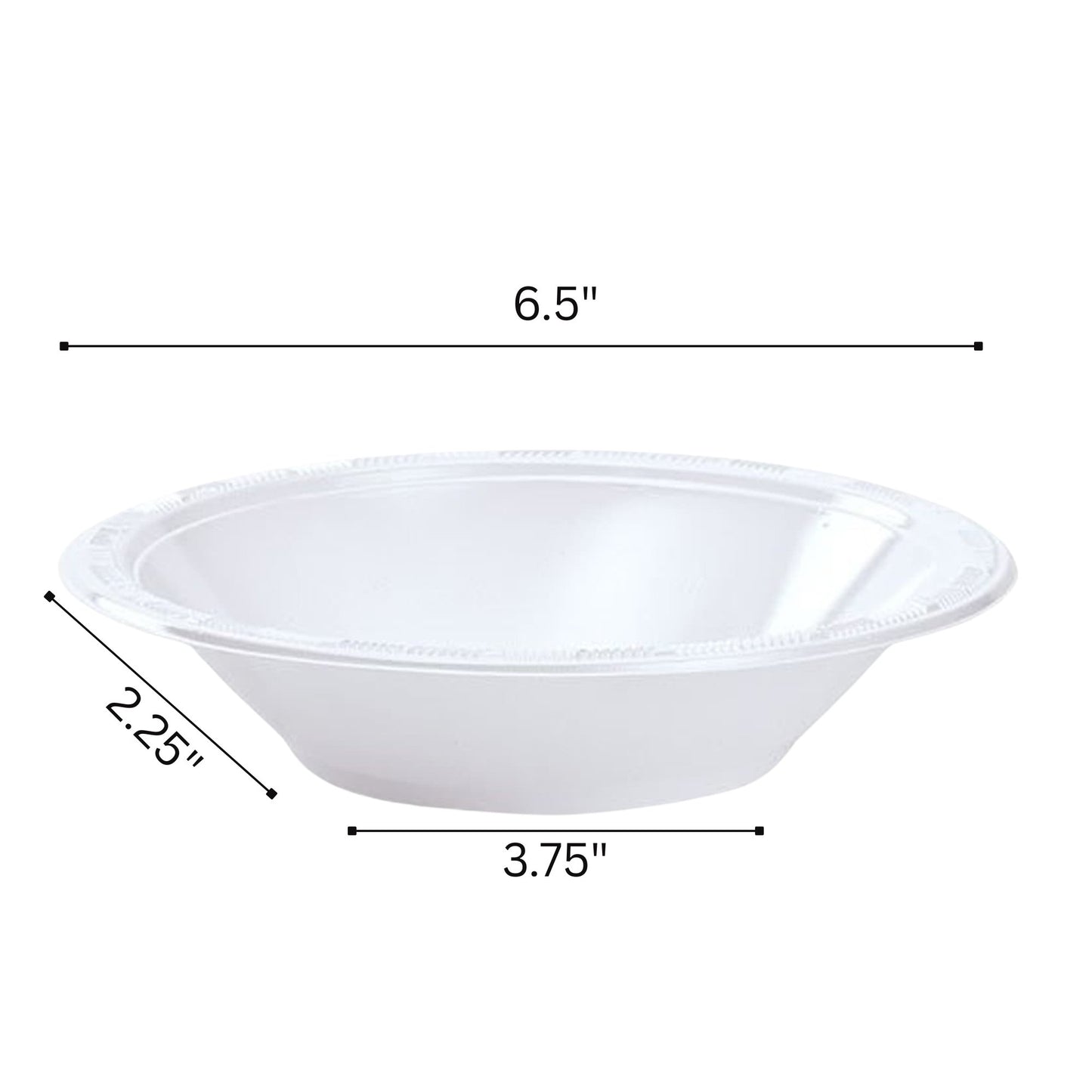 Disposable 12oz White Plastic Bowl