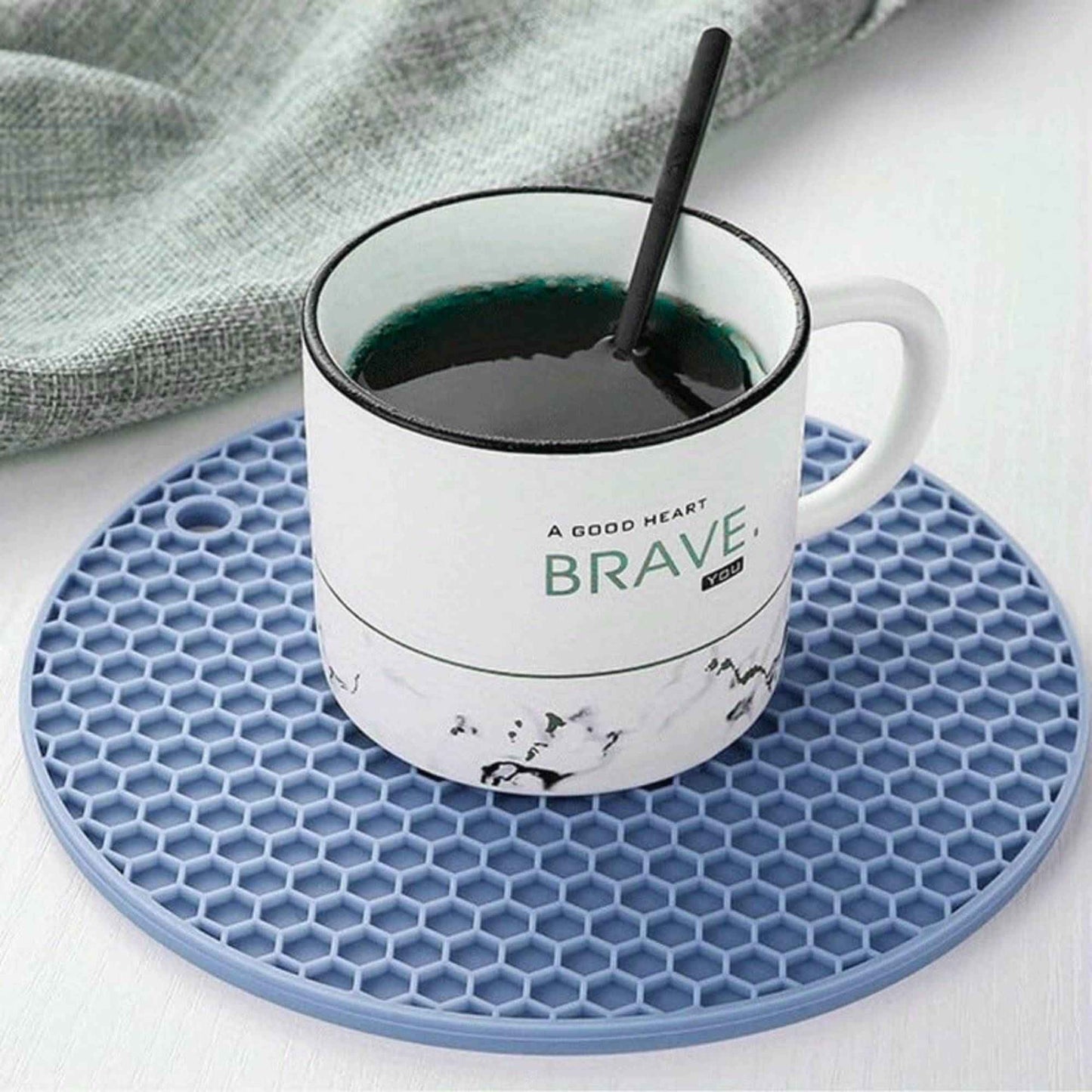 7" Round Silicone Placemat & Holder