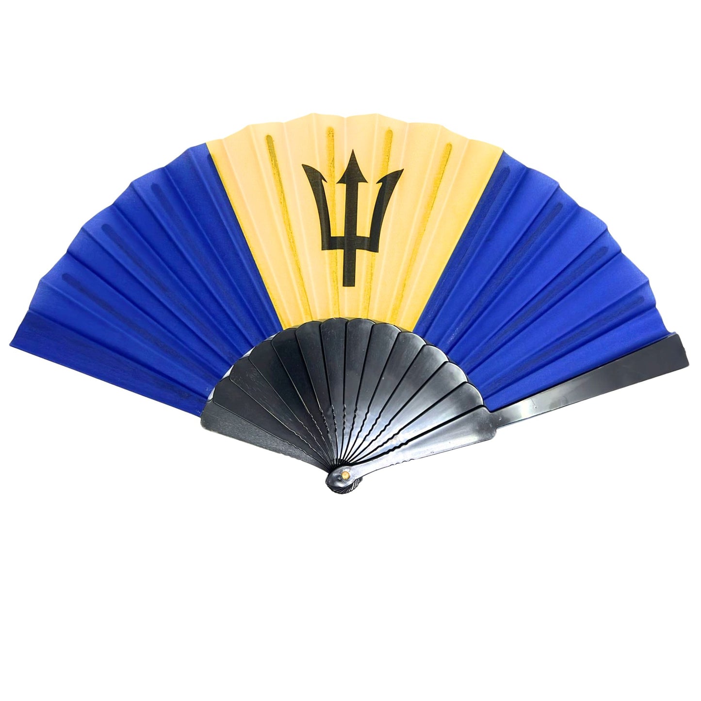 Barbados Flag Hand Folding Fan