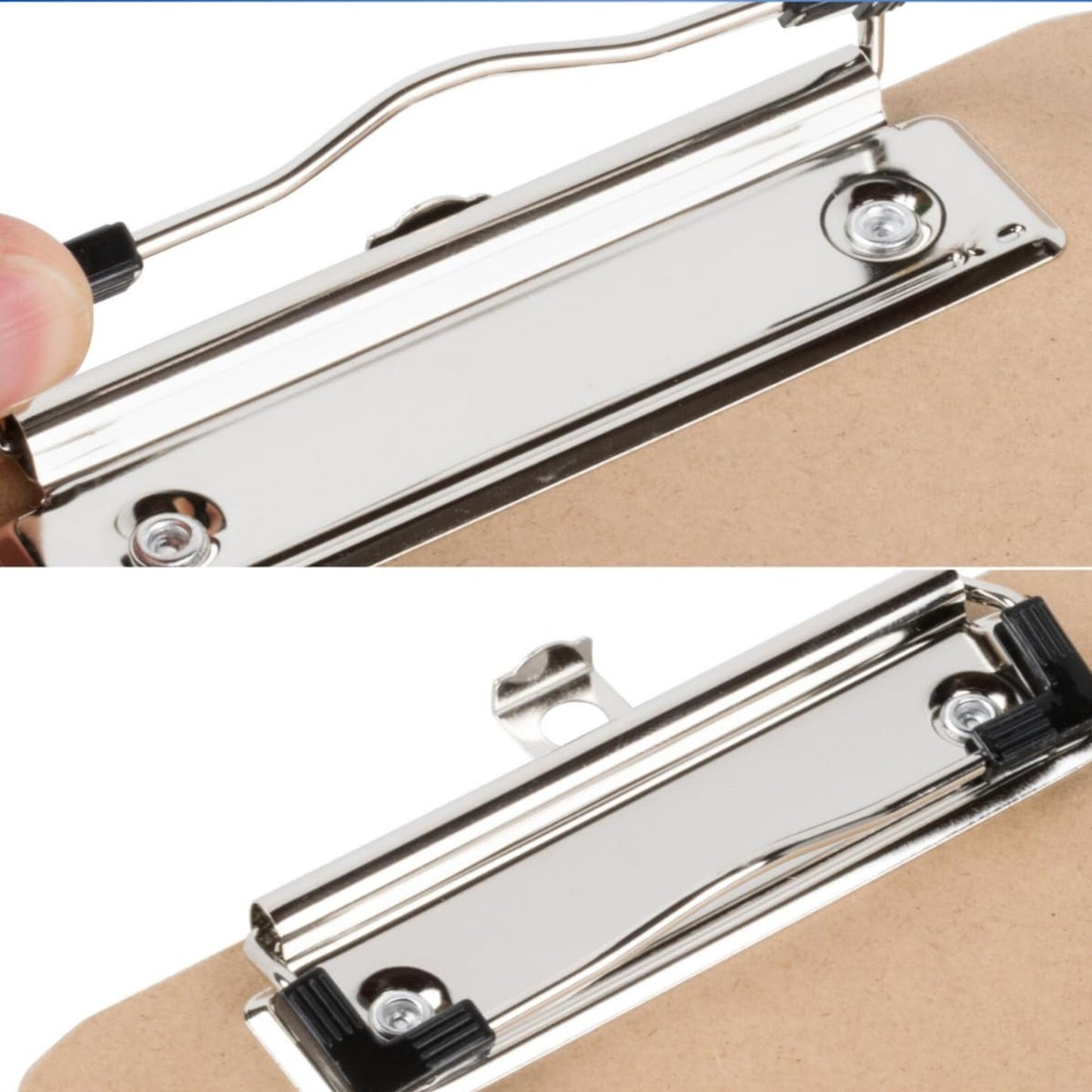 Brown Clipboard Vertical Hardboard with Low-Profile Clip