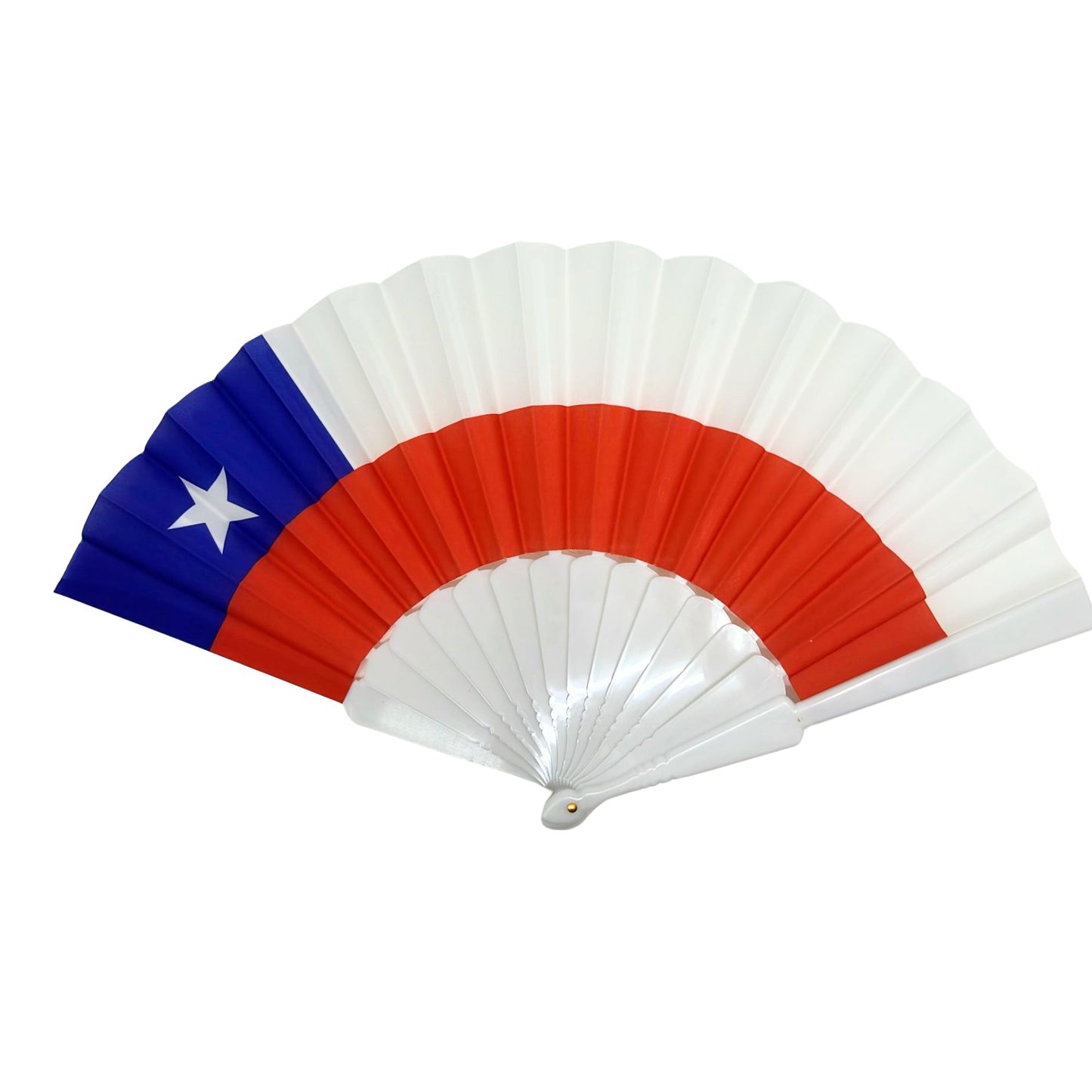 Chile Flag Hand Folding Fan