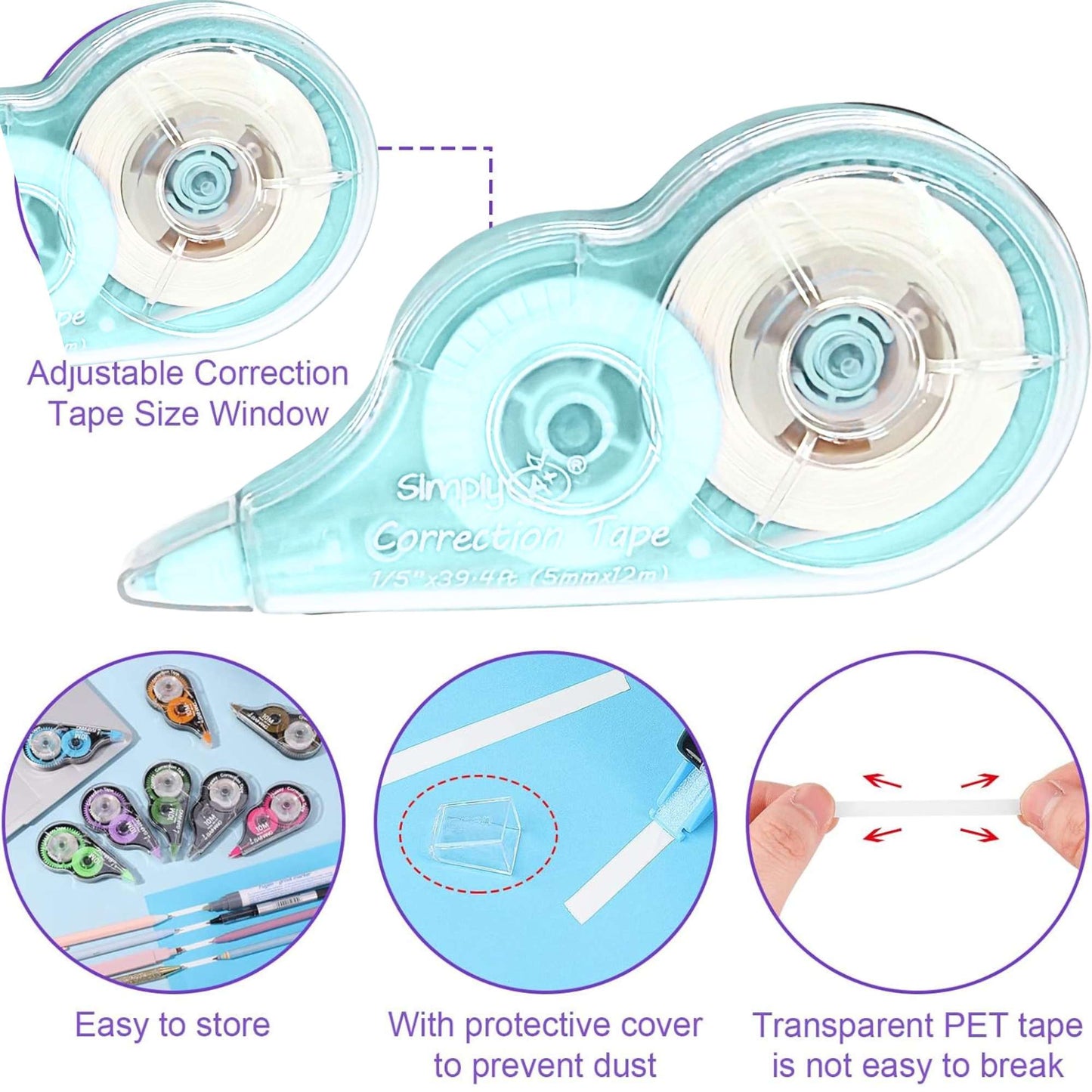 Correction Tape White, Dry Application