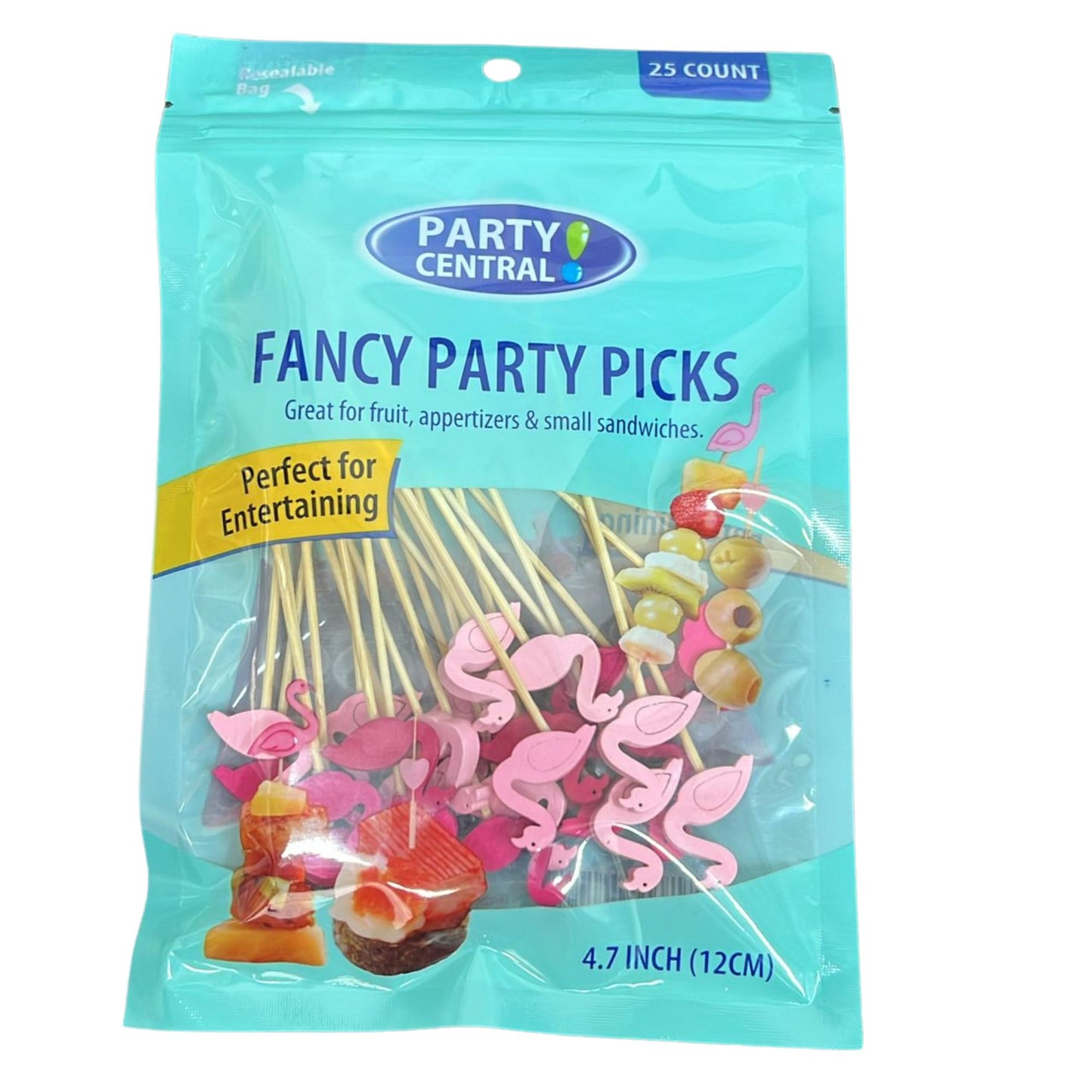 4.7" Fancy Flamingos Party Picks