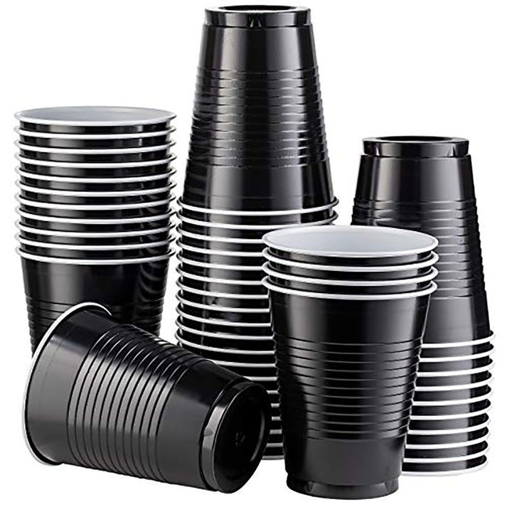 Disposable 18oz Black Plastic Cups