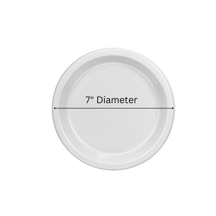 Disposable 7" White Salad Plastic Plates