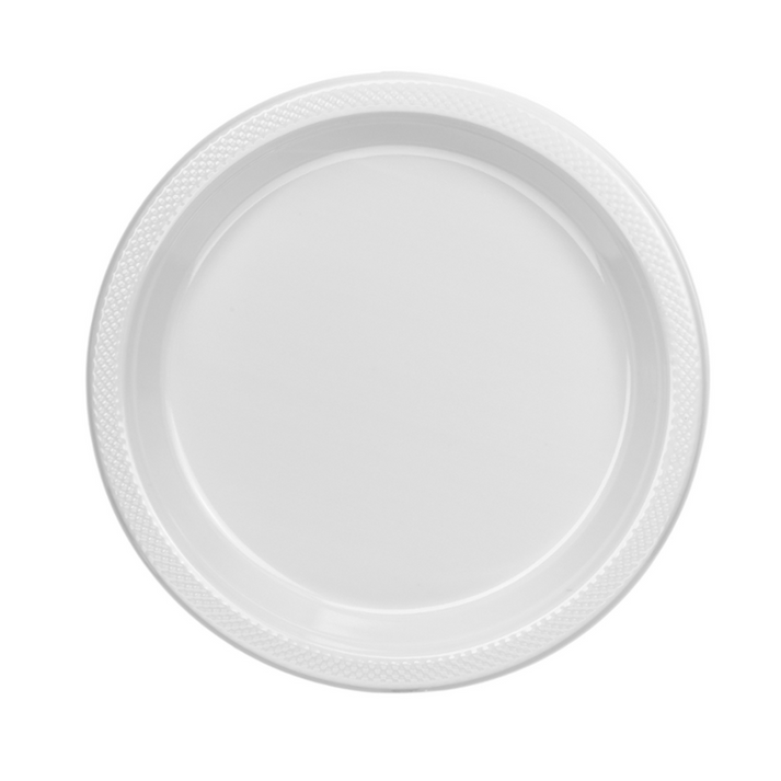 Disposable 9" White Diner Plastic Plates