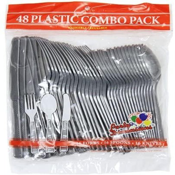 Disposable Silver Combo Cutlery Set