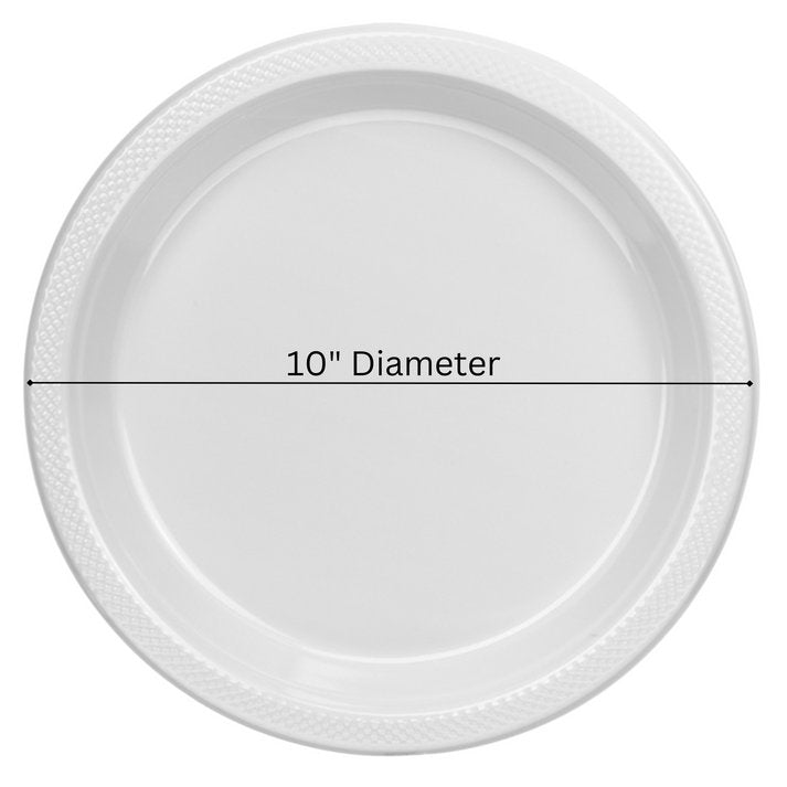 Disposable 10" White Diner Plastic Plates