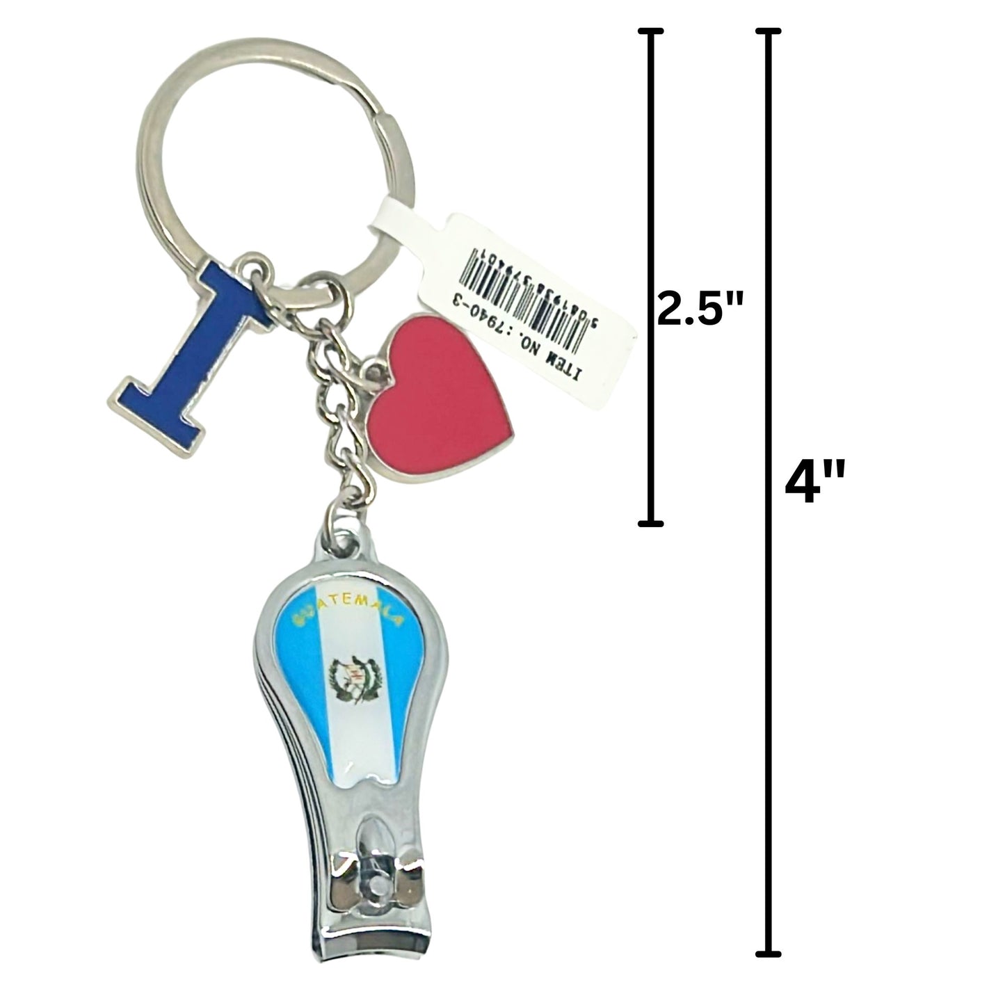 Guatemala Flag Key Chain with Nail Clipper– Compact, Dual-Purpose Grooming Tool