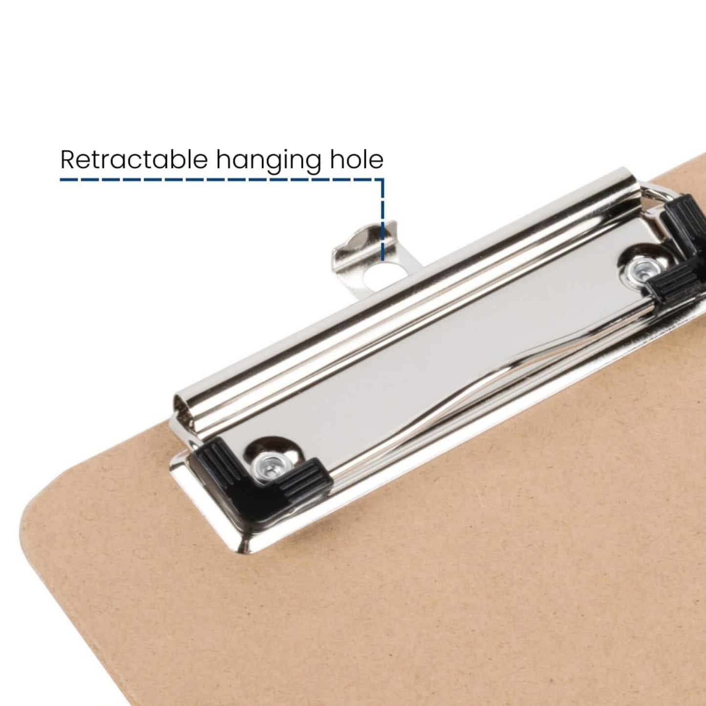 Brown Clipboard Vertical Hardboard with Low-Profile Clip