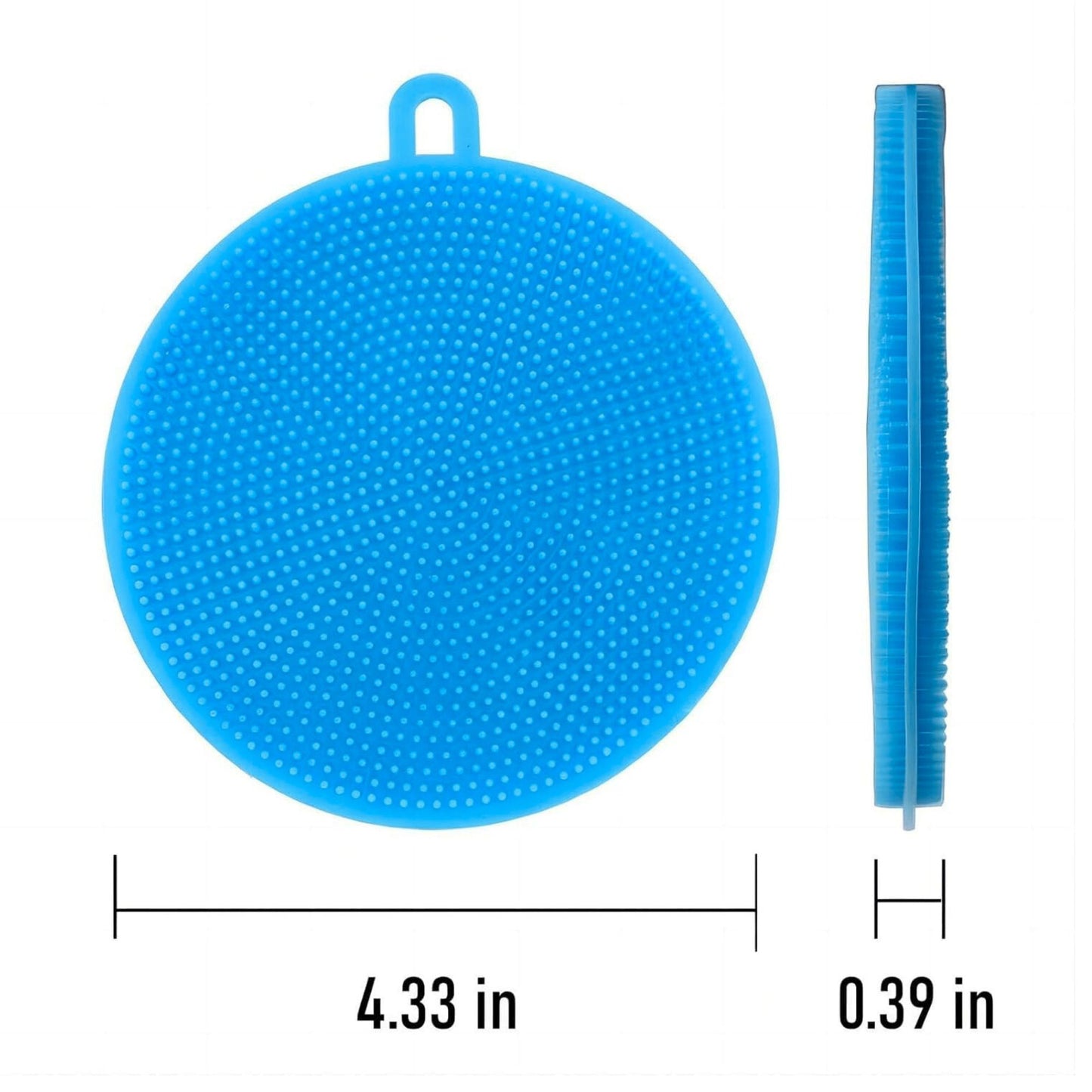 4.3" Round Silicone Sponge Scrubber