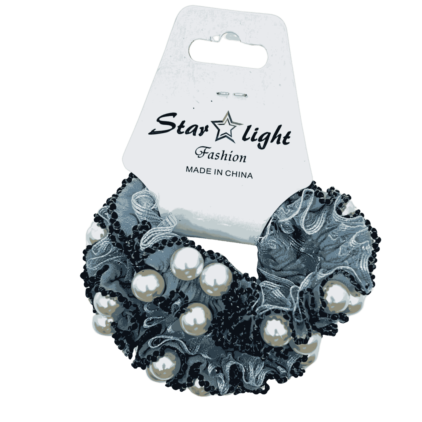 Lace Hair Tie with Imitation Pearl Round Beads