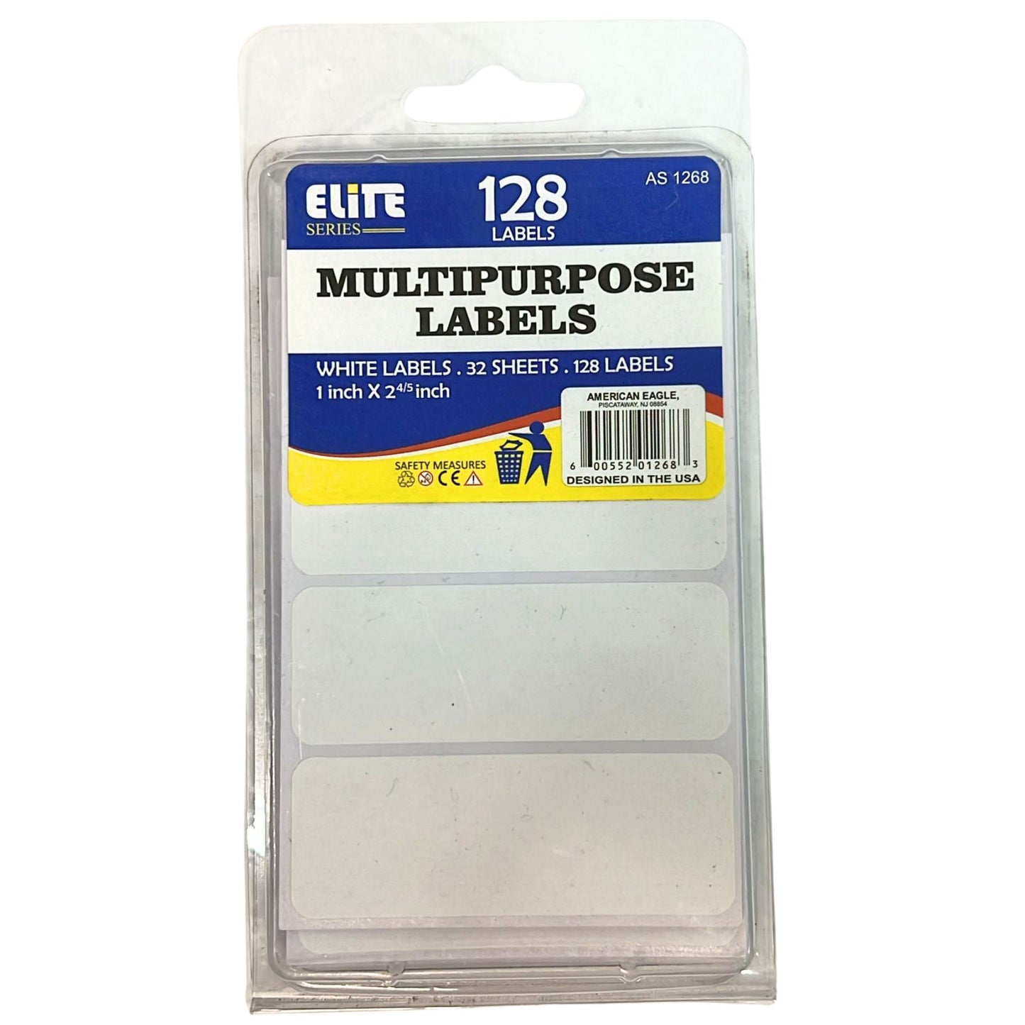 1" x 2.75" Multipurpose White Lables: