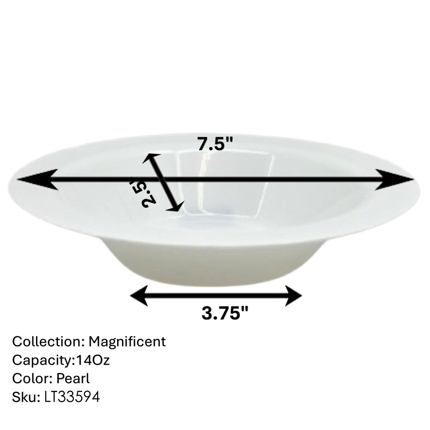Pearl White Magnificent Heavyweight Plastic Bowls