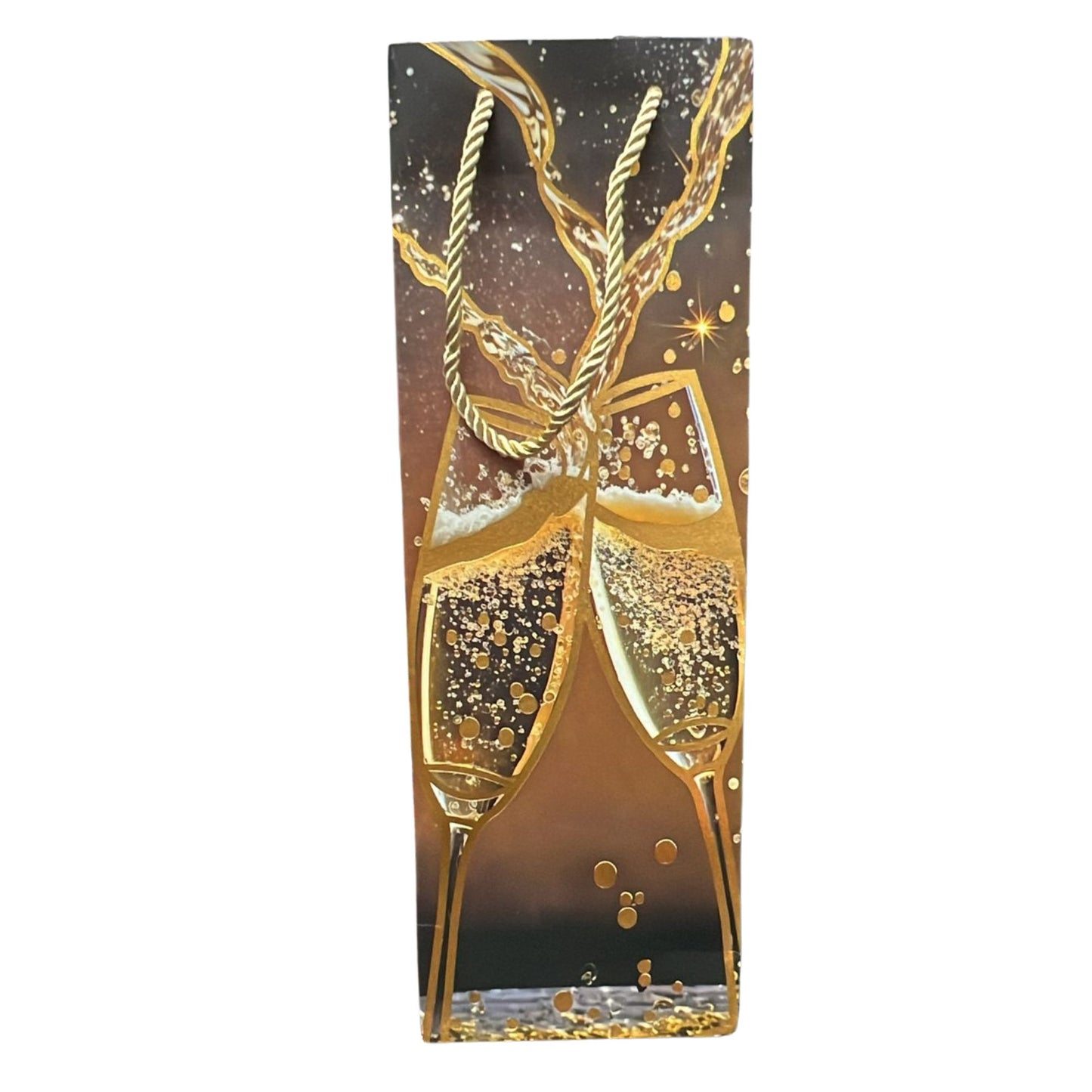 14" x 3.5" Glass Print Wine/Bottle Gift Bag