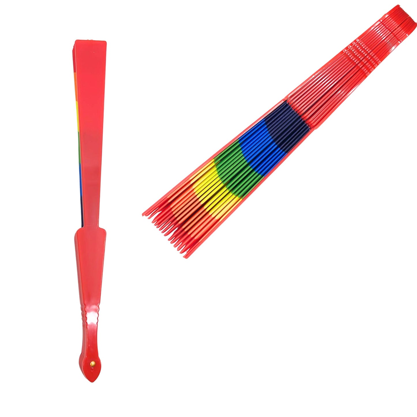 Rainbow Hand Folding Fan