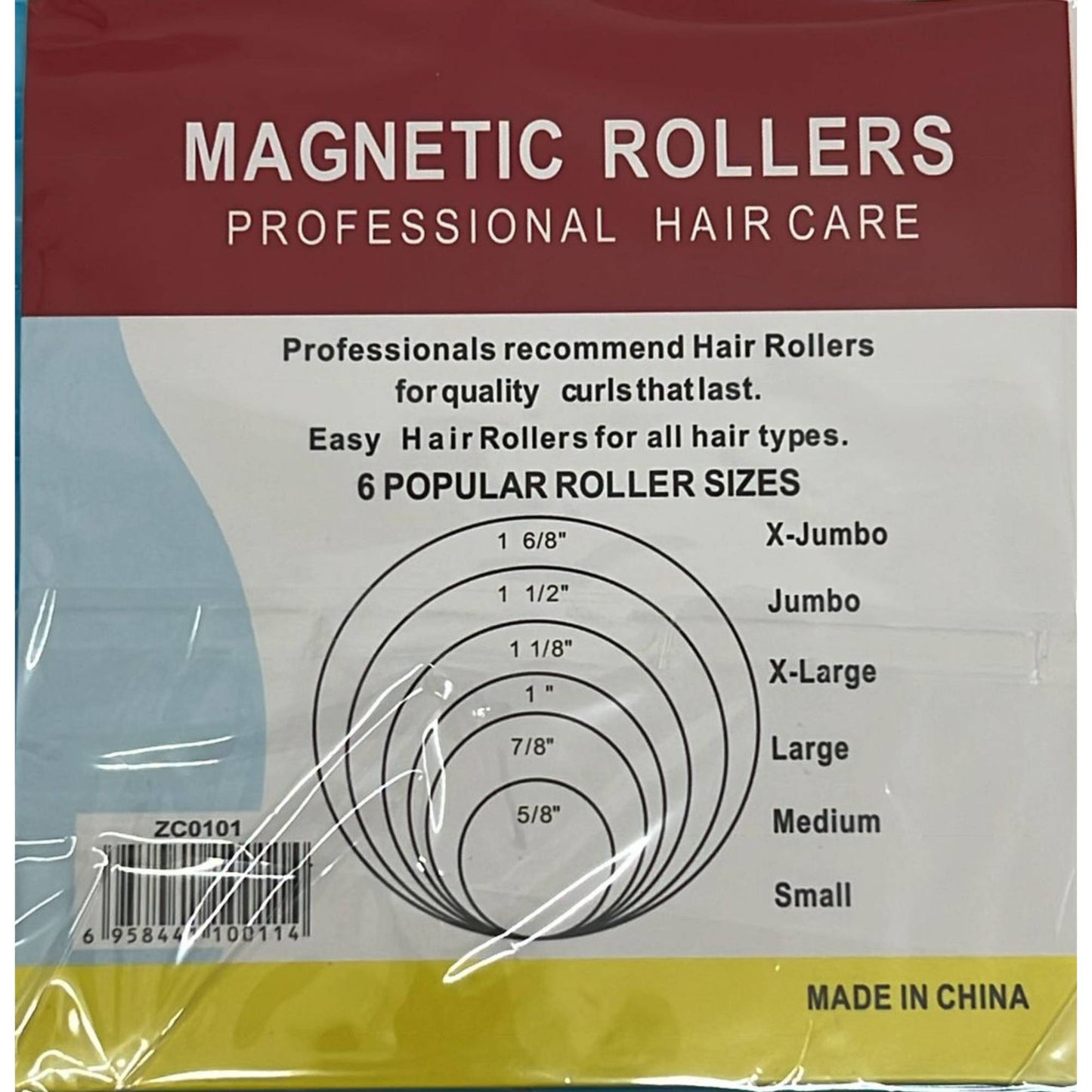 Red Snap-On Small Magnetic Hair Rollers