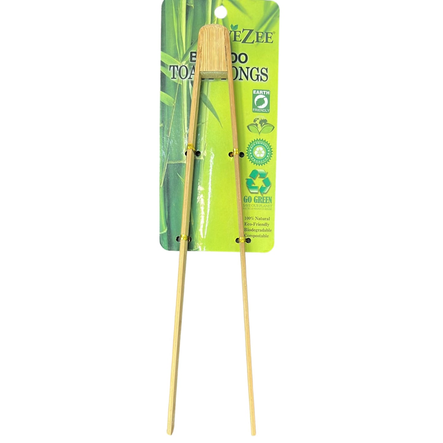 12" Bamboo Serving Tongs