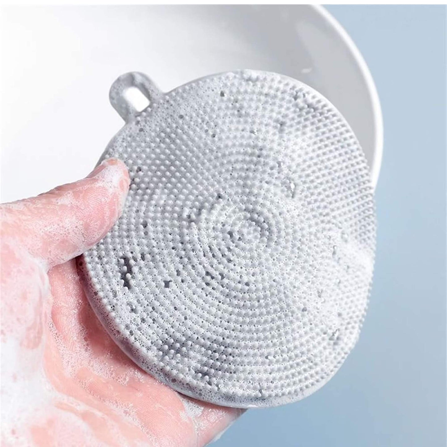 4.3" Round Silicone Sponge Scrubber