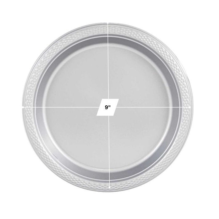 Disposable 9" Silver Diner Plastic Plates
