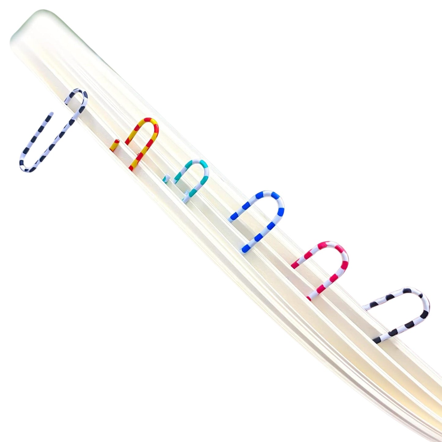 Striped Colored Paper Clips Assorted Sizes Metal Coated