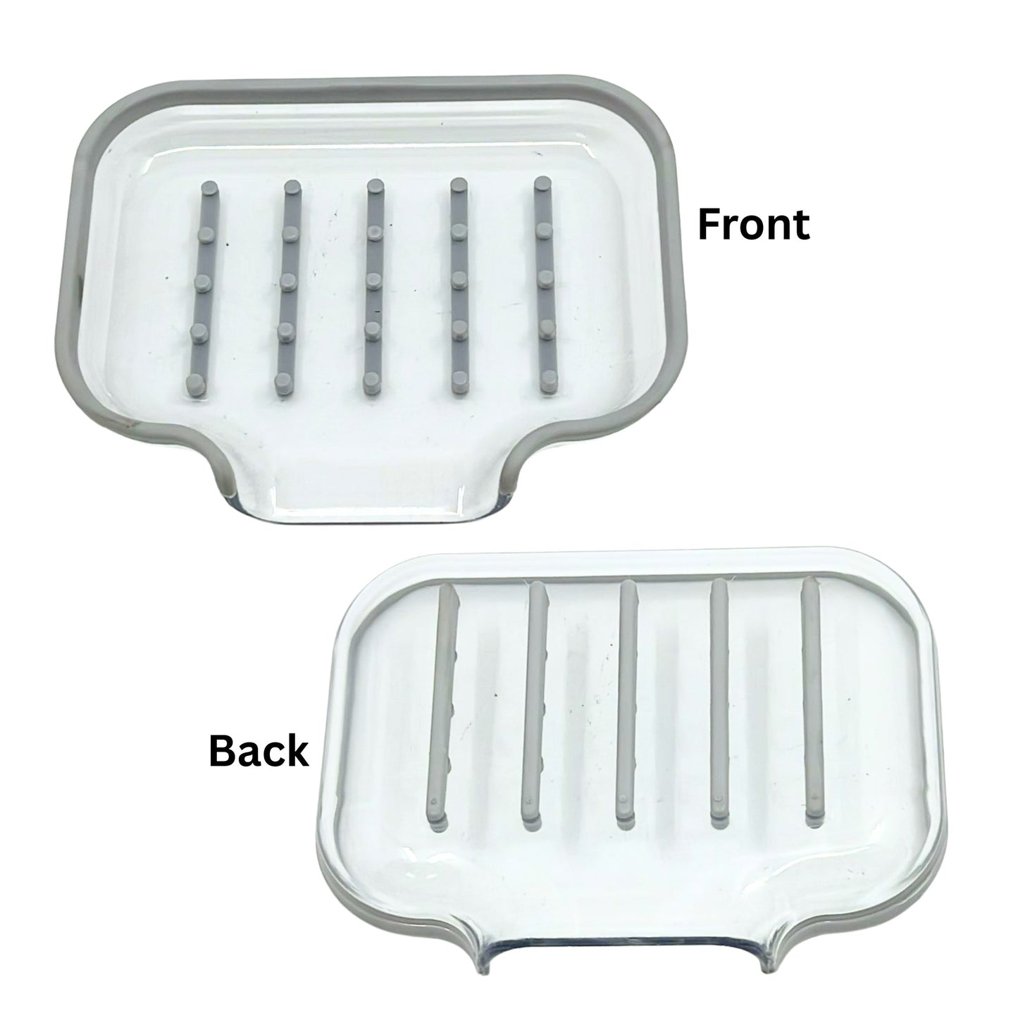 Transparent with Gray Border Plastic Soap Holder