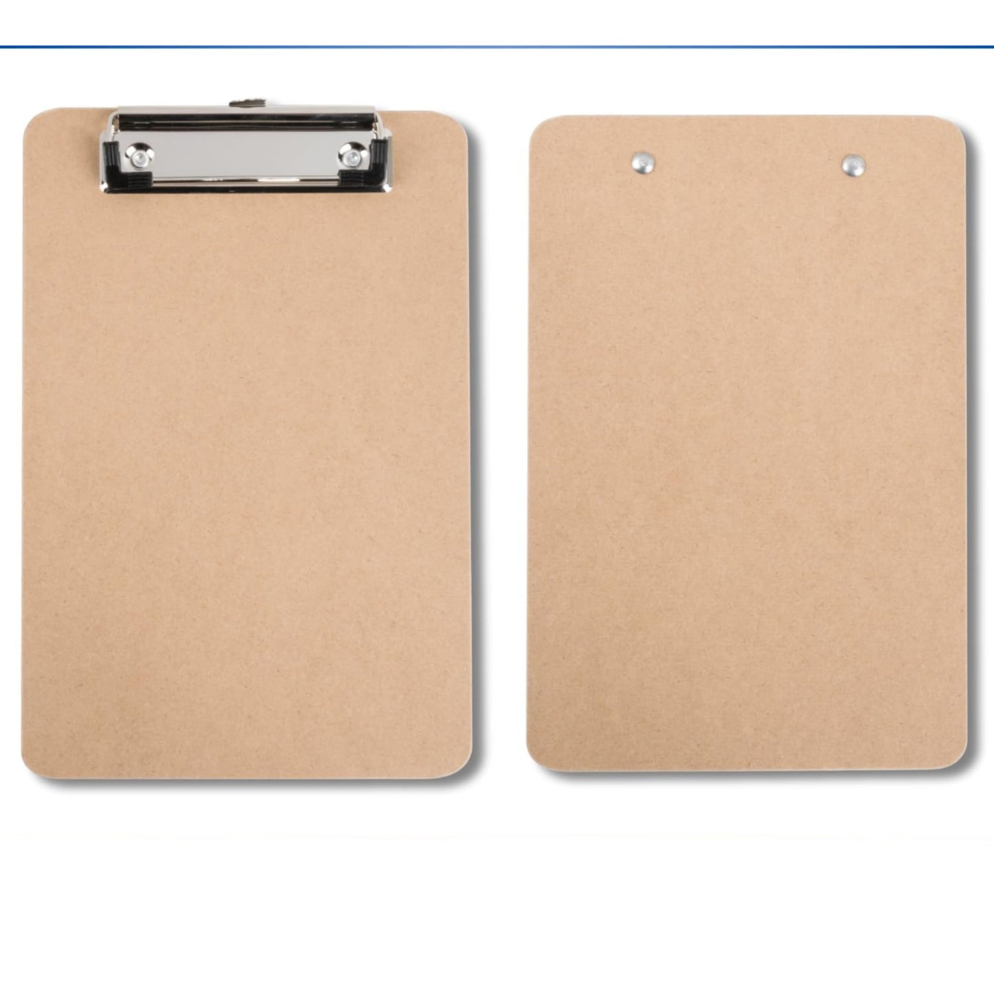 Brown Clipboard Vertical Hardboard with Low-Profile Clip