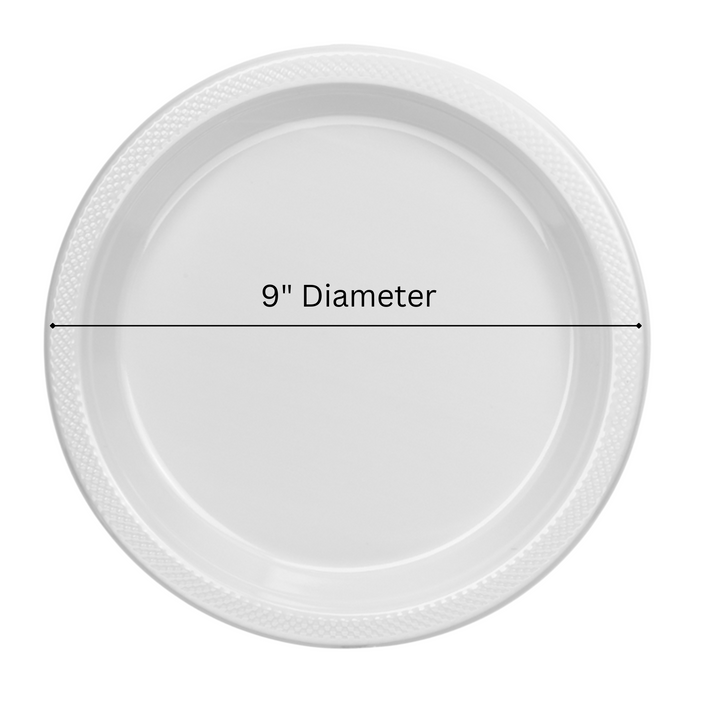 Disposable 9" White Diner Plastic Plates