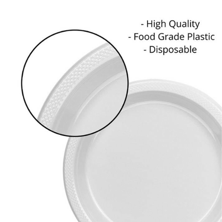 Disposable 7" White Salad Plastic Plates