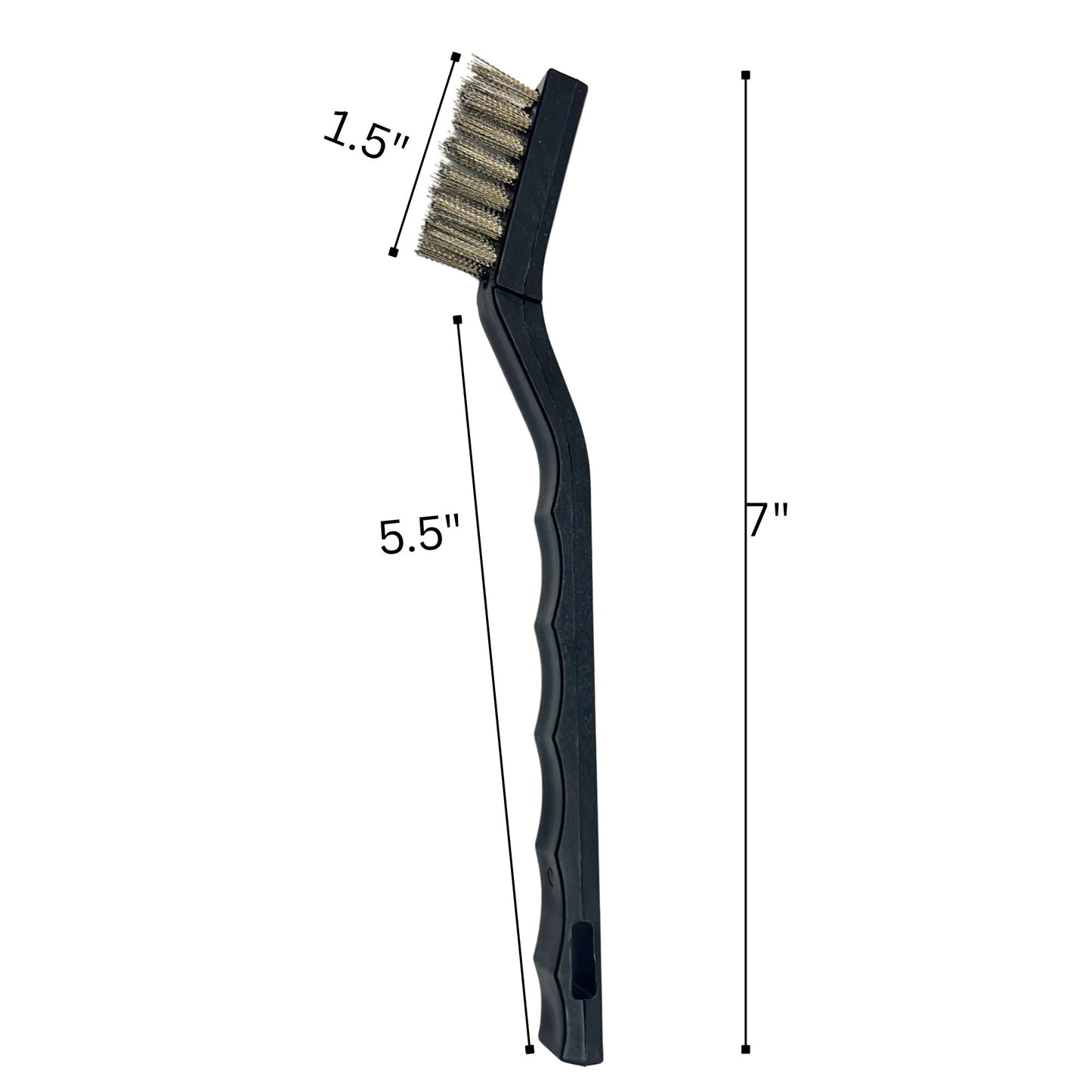Brass, Stainlesssteel Multi-Purpose Wire Brush Set with Curved Handle Grip