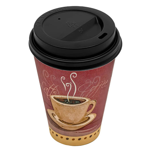 10oz Colored Heaven Hot Cups with Black Lids