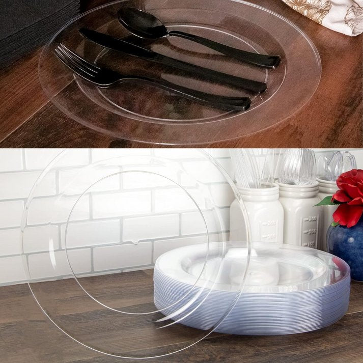 Clear Magnificence Heavy weight Plastic Dinner Plate