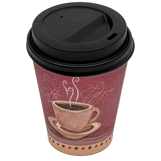 Colored Heaven Hot Cups with Black Lids