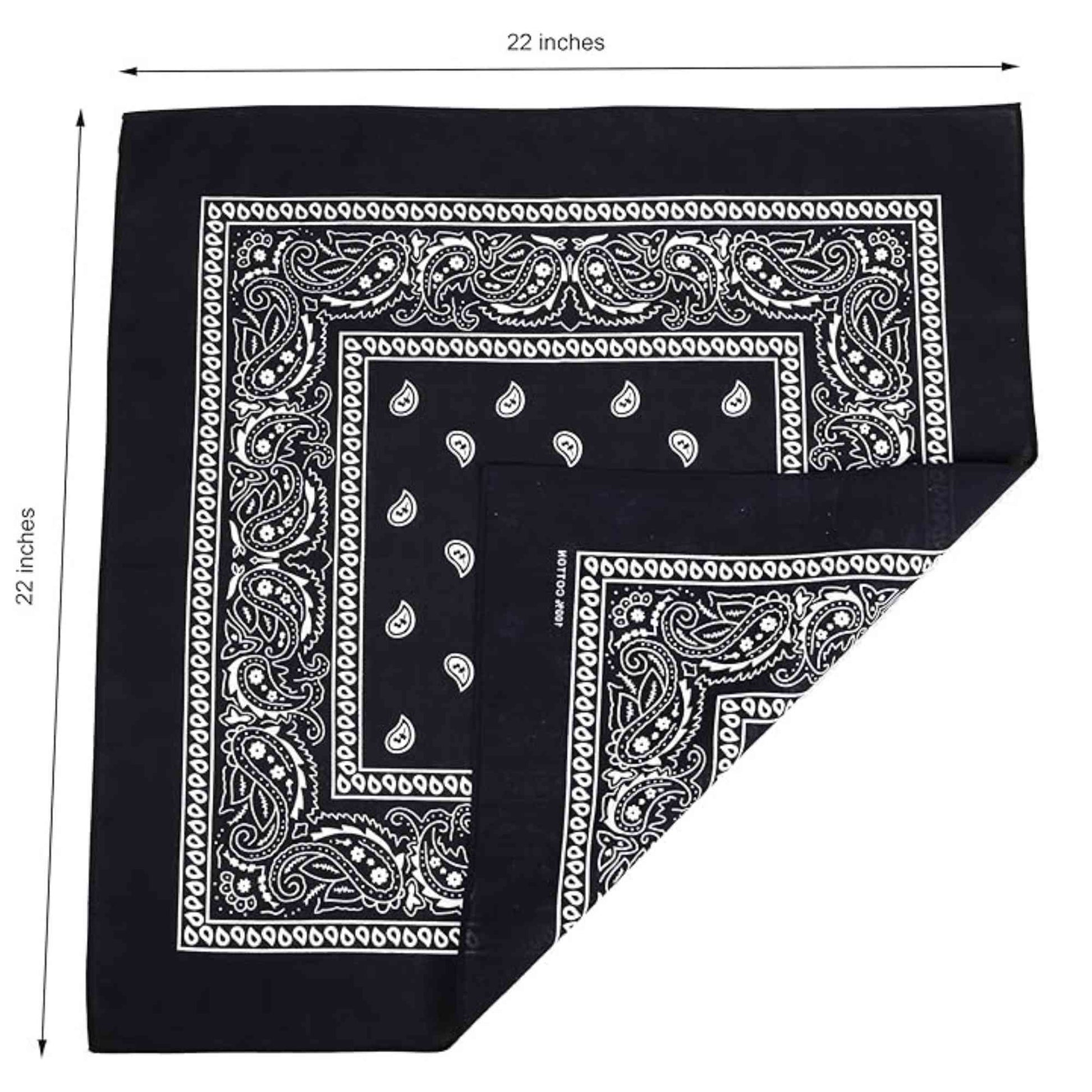 Unisex  Paisley Pattern 100% Cotton Bandana Head or Neck Scarf
