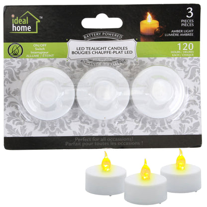 Battery Operated Amber LED Tealight Candle 
