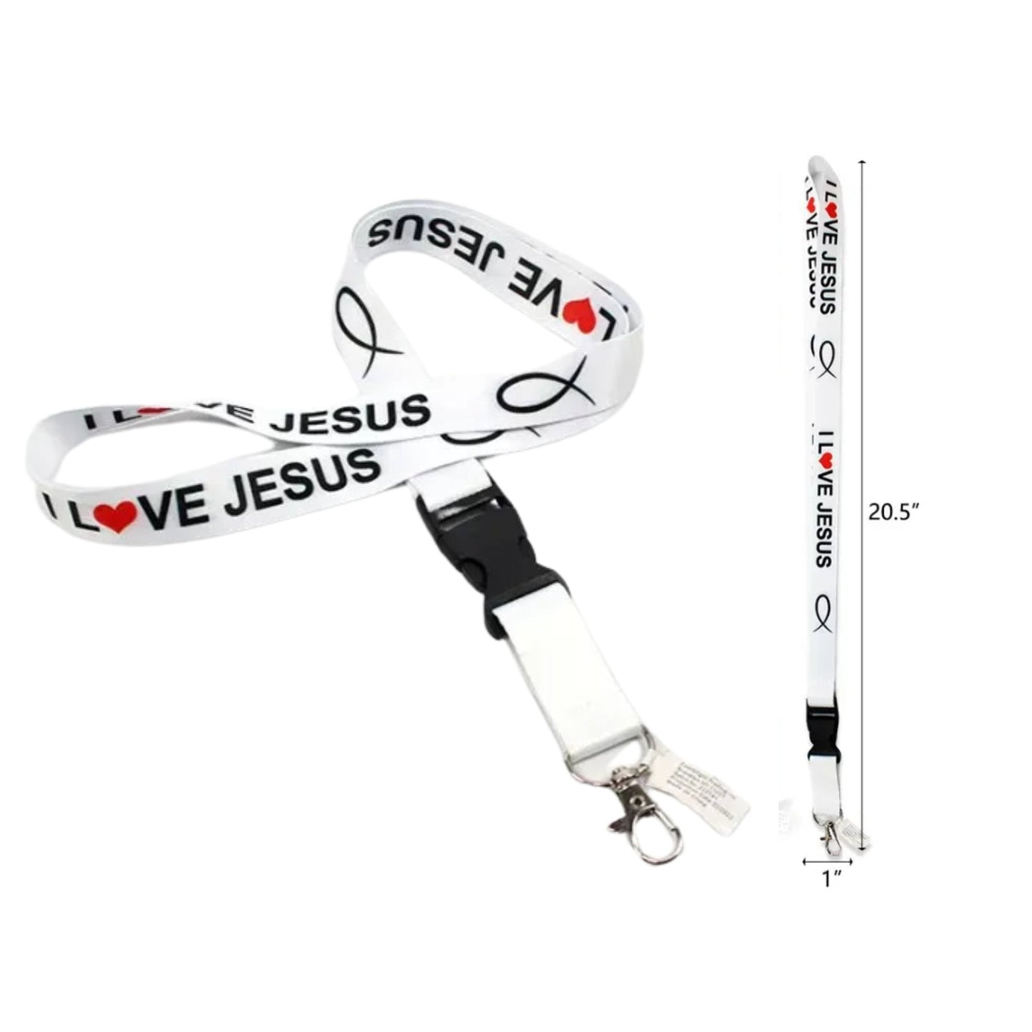 "I Love Jesus" Lanyard Keychain with Quick Release – Neck Strap for Keys, ID Cards, and Bad