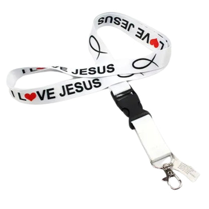 "I Love Jesus" Lanyard Keychain with Quick Release – Neck Strap for Keys, ID Cards, and Bad