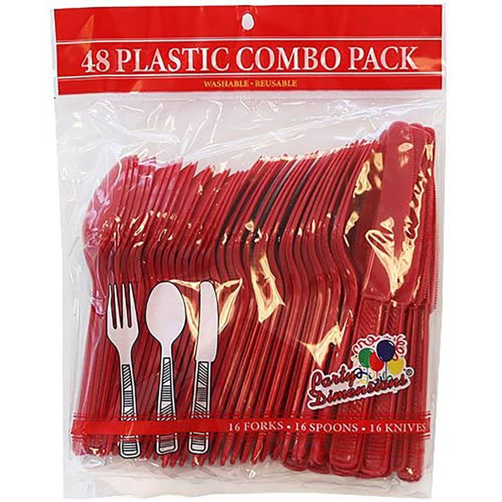 Disposable Red Combo Cutlery Set