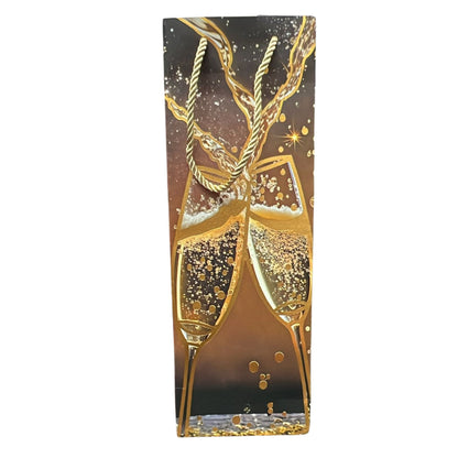14" x 3.5" Glass Print Wine/Bottle Gift Bag