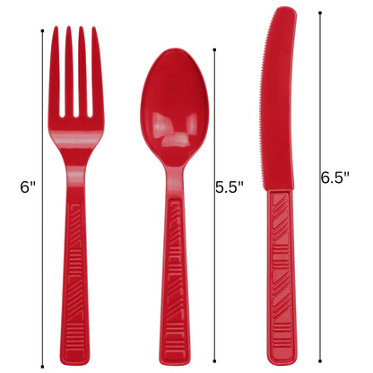 Disposable Red Combo Cutlery Set