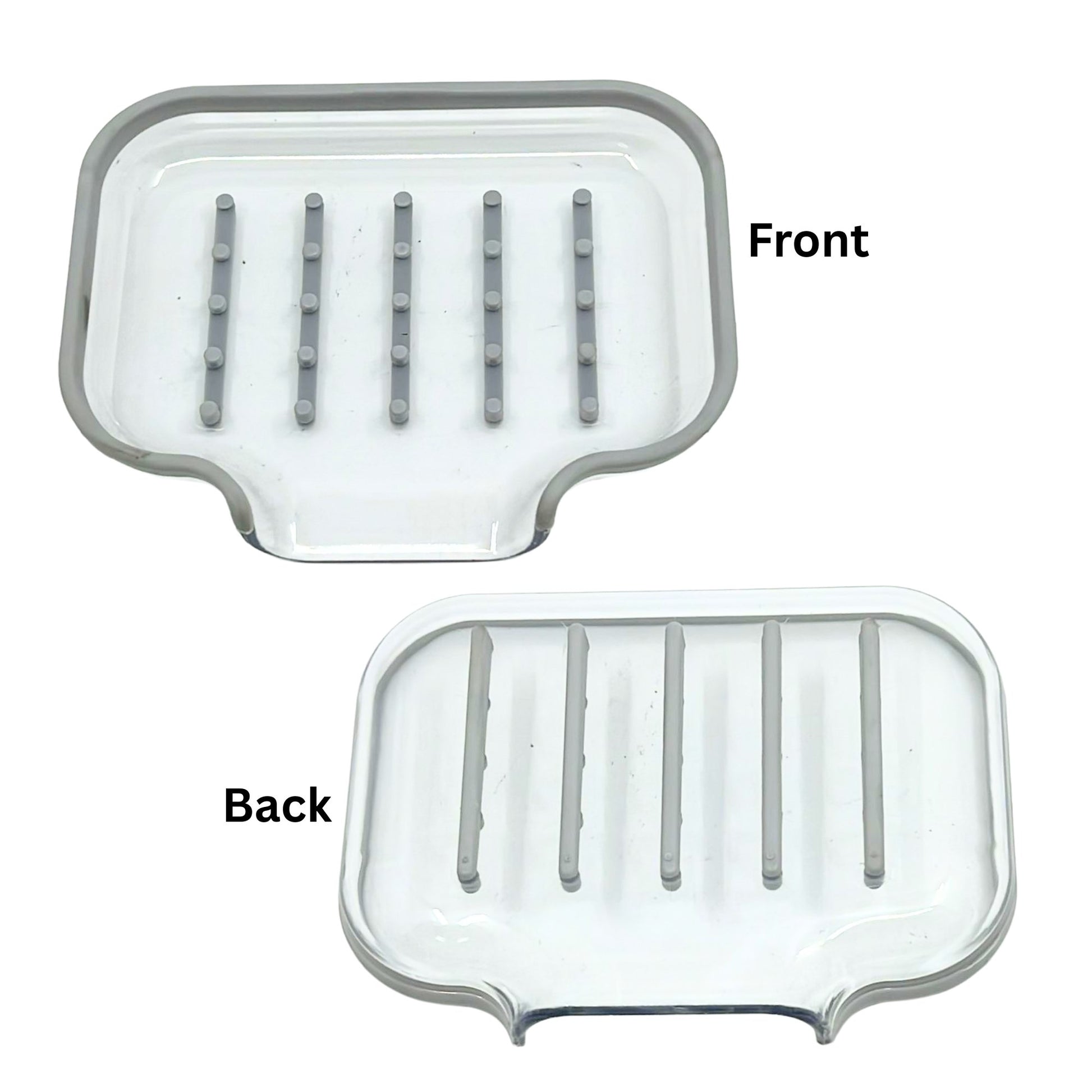 Transparent with Gray Border Plastic Soap Holder