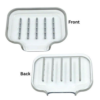 Transparent with Gray Border Plastic Soap Holder