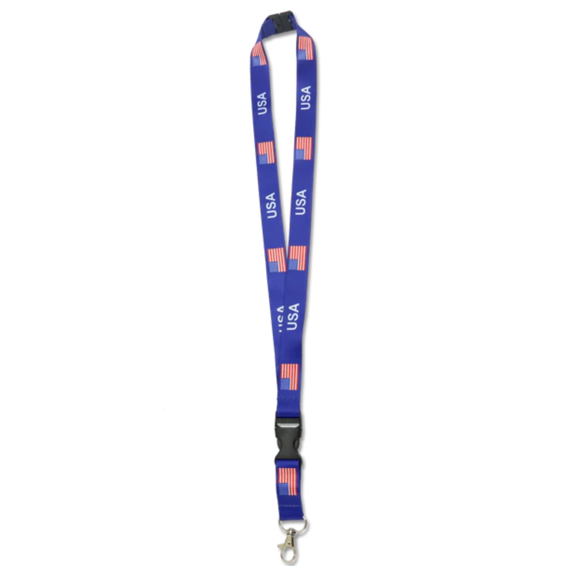 USA Flag Lanyard Keychain with Quick Release – Neck Strap for Keys, ID Cards, and Badges