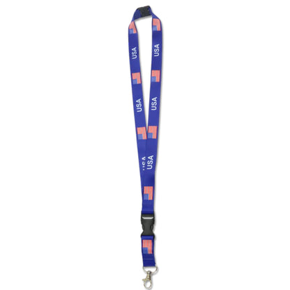 USA Flag Lanyard Keychain with Quick Release – Neck Strap for Keys, ID Cards, and Badges