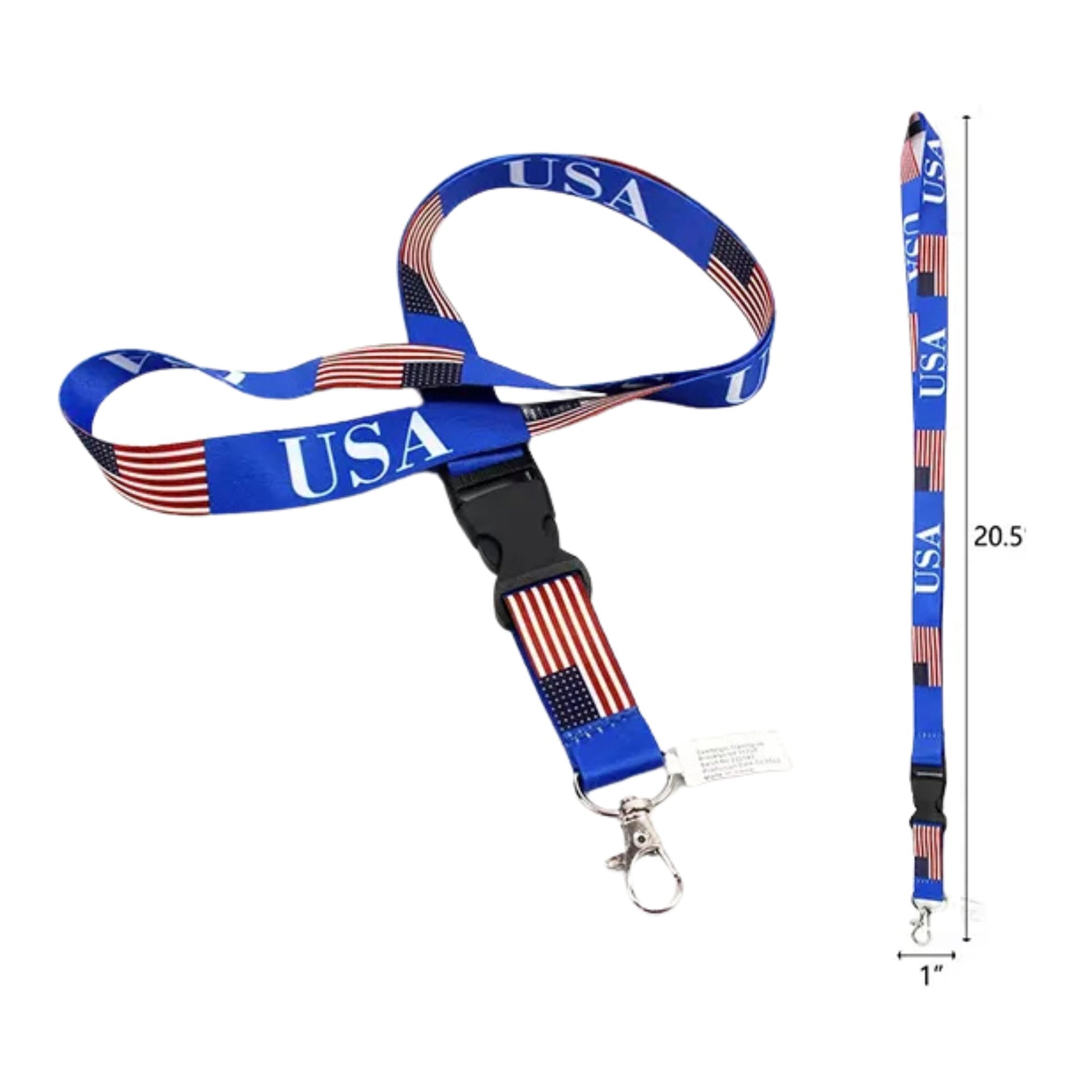 USA Flag Lanyard Keychain with Quick Release – Neck Strap for Keys, ID Cards, and Badges